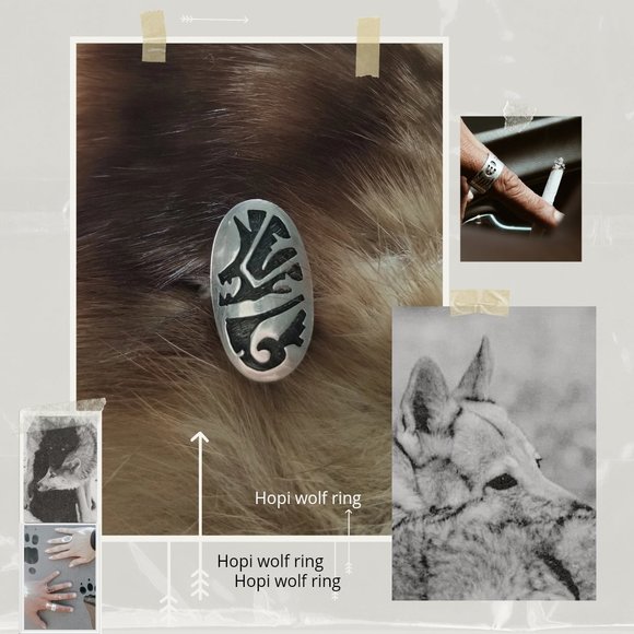 Native Hopi Wolf Sterling Ring - Picture 8 of 8